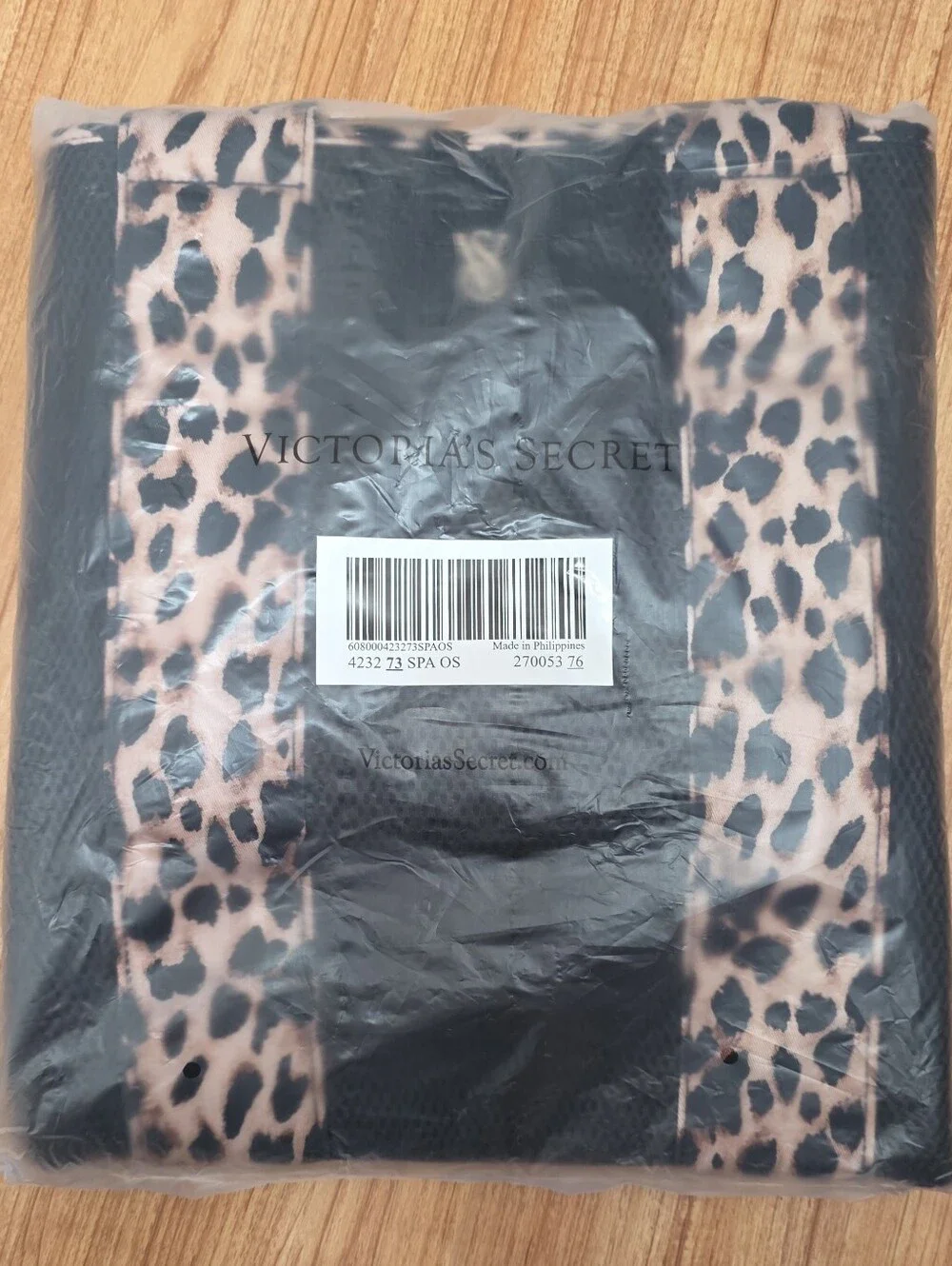 Victoria's Secret Leopard Animal Print Mesh Tote Pool Beach Bag New